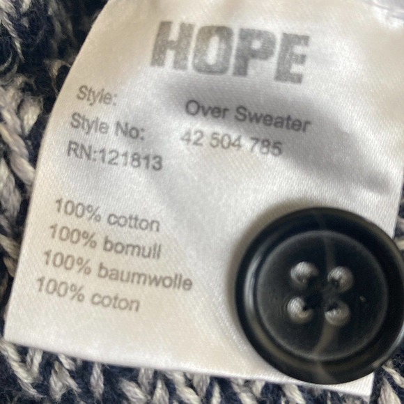 Hope by Ringstrand Söderberg Stockholm Sweden Over Sweater Gray Buttoned Back XS - Picture 11 of 13